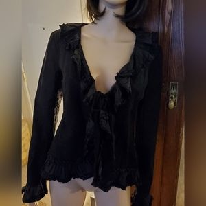 Hazel Anthropologie Black Dress Jacket